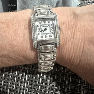 Square Turin Brighton Ladies Watch with channel set Swarovski Crystals.